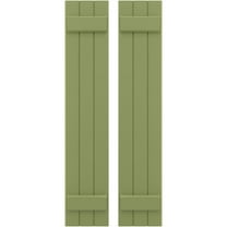 Ekena Millwork 10 1/2"W x 67"H Americraft Three Board (2 Batten) Exterior Real Wood Joined Board-n-Batten Shutters (Per Pair), Moss Green