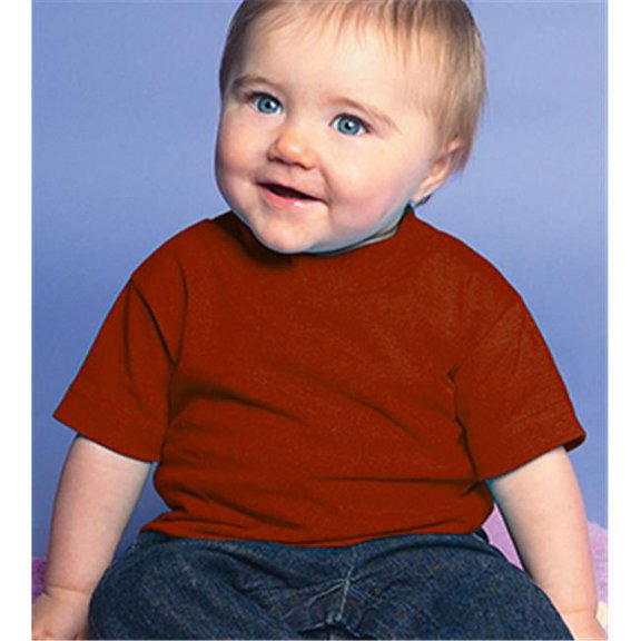 Rabbit Skins 3401 Infant Cotton T-Shirt - Garnet - Size- 18