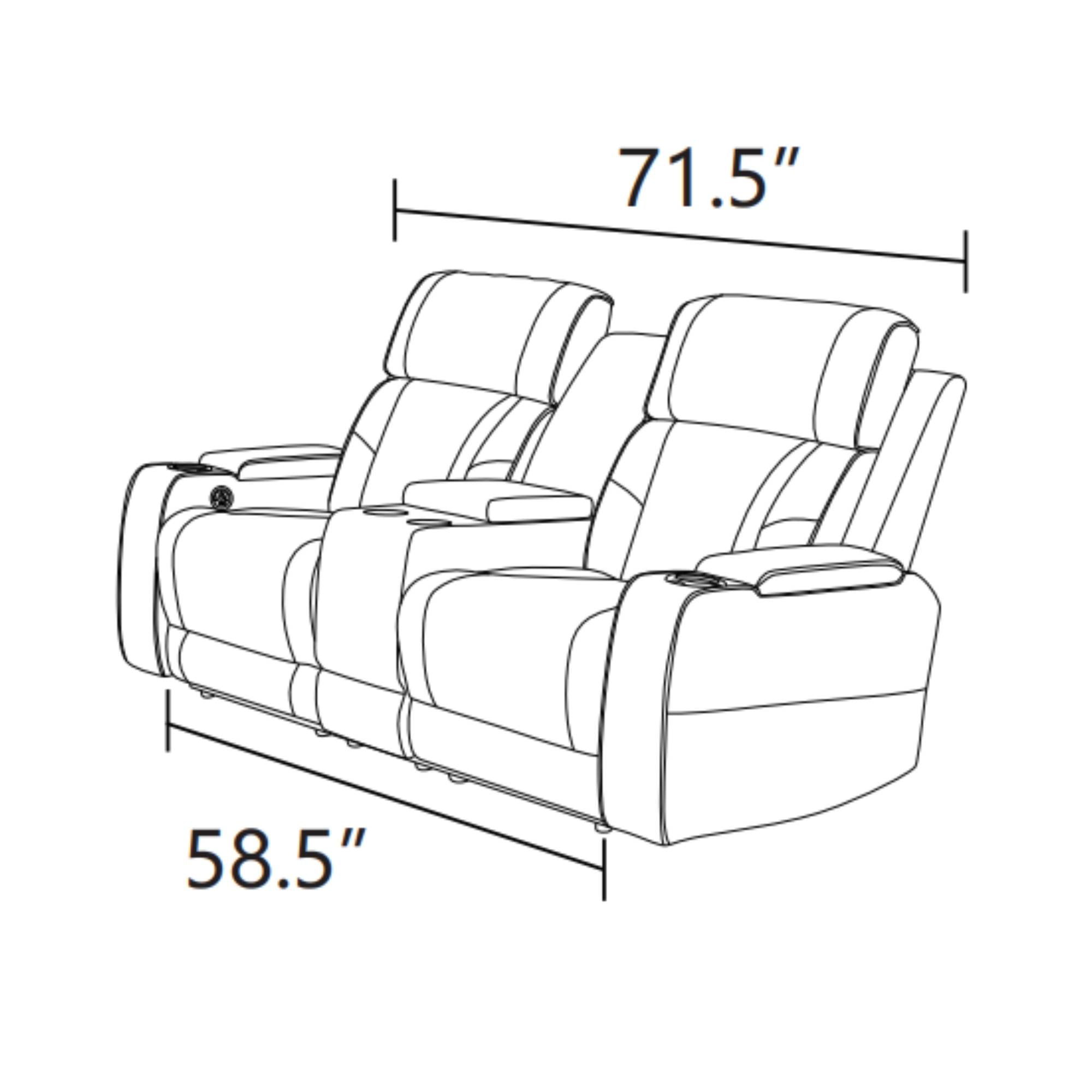 Power Recliner Loveseat Chair Set, Leather 2 Seater Recliner Sofa Couch, Adjustable Power Reclining Sofa Chair for Living Room, Beige