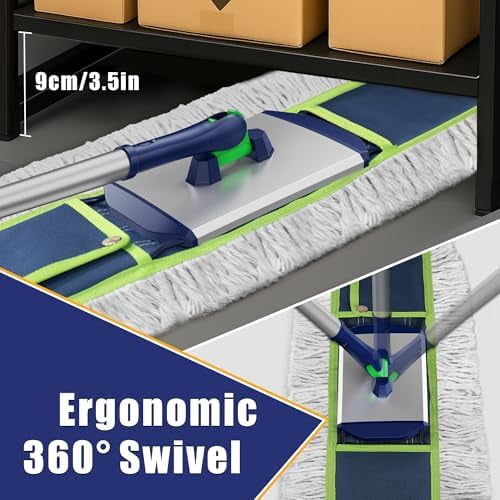 41" Commercial Dust Mop: Large Push Broom Wide Industrial Heavy Duty Hardwood Dry Sweeping Mop with 2 Pads Long Handle for Janitor Indoor Warehouse Gym Cleaning