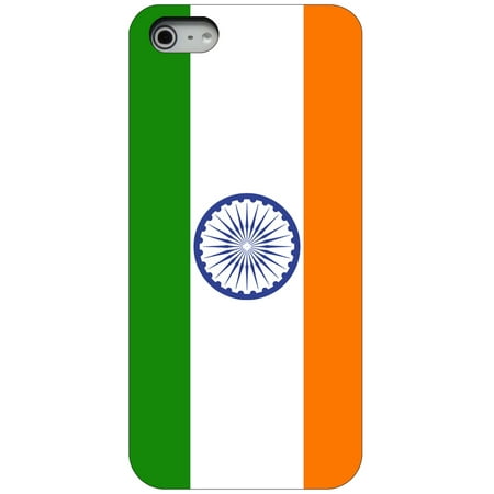 CUSTOM Black Hard Plastic Snap-On Case for Apple iPhone 5 / 5S / SE - India Flag (Iphone 5 Best Price In India)