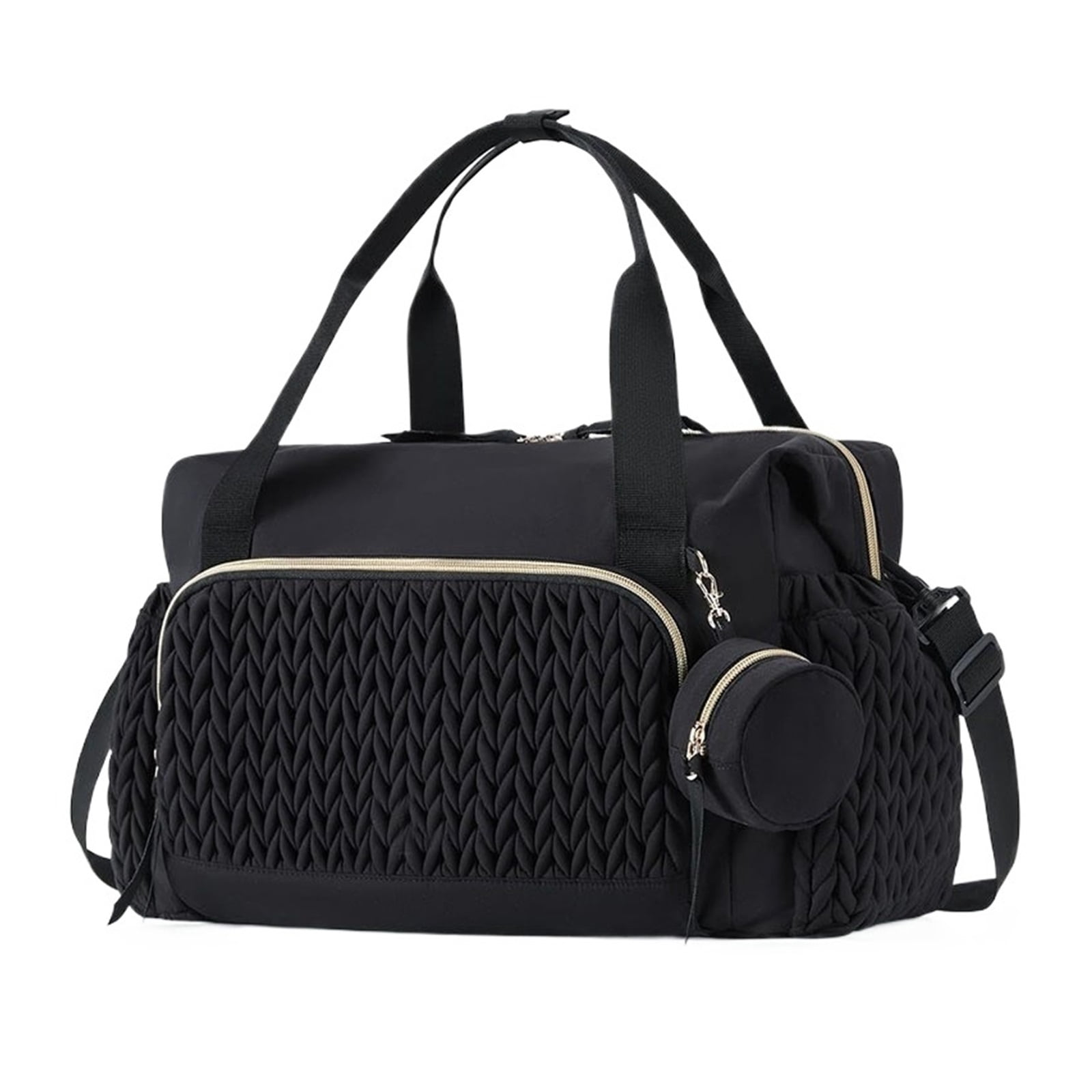 Multi-compartment Diaper Duffel Bag, Water Resistant Travel Tote with Detachable Mini Pouch, Adjustable Shoulder Strap for Hospital & Outdoor Trips