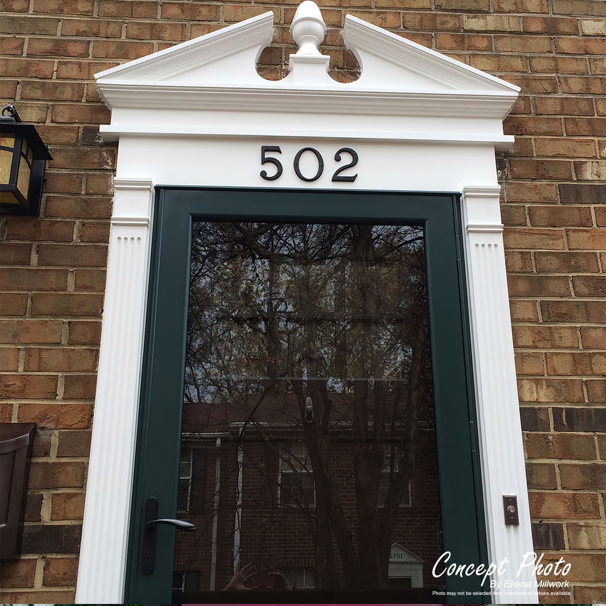 Ekena Millwork 74"W x 14"H x 2-3/4"P Arched Architectural Grade PVC Pediment