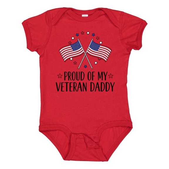 Inktastic Military Veteran Daddy Proud Son Daughter Boys or Girls Baby Bodysuit