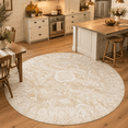 Washable Round Rug 9ft For Living Room Soft Circle Area Beige - Walmart.com