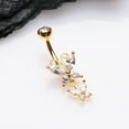 thumbnail image 2 of Golden Butterfly Duo Sparkle Belly Button Ring, 2 of 4