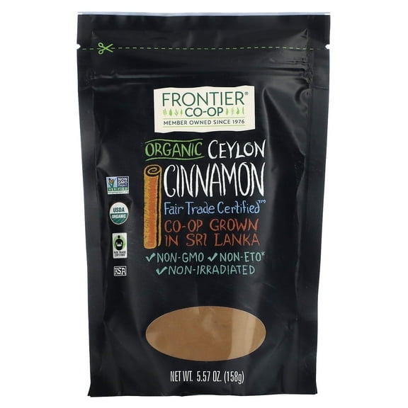 Frontier Co-op Fair Trade Certified Organic Ceylon Cinnamon Powder, 5.57 oz Bag