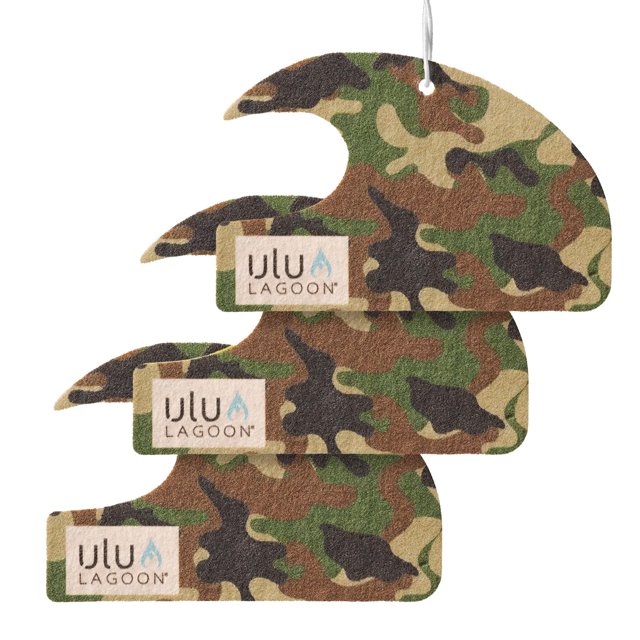 Ambientador para coche Ulu Lagoon Camo, paquete de 3, cera de surf con aroma a cera