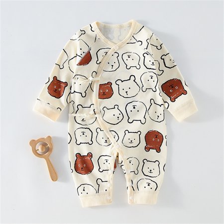 

Geire Baby Fall New Long Sleeve Rompers Toddlers Cartoon Printed Round Neck Casual Long Crawling Suit Cotton Outfits