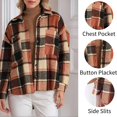thumbnail image 4 of Weardear Women's Plaid Jacket Casual Flannel Shacket Button Down Side Slits Jacket, 4 of 5