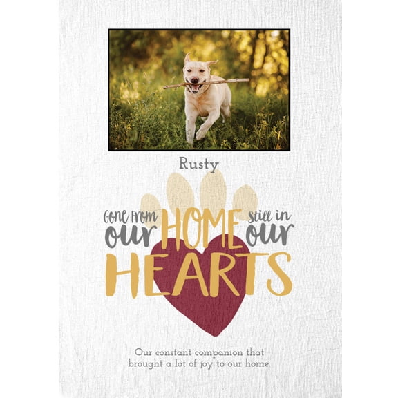 Pet Gone from Home in My/Our Heart | Personalized Pet Memorial Print, Wall Decor - Photo