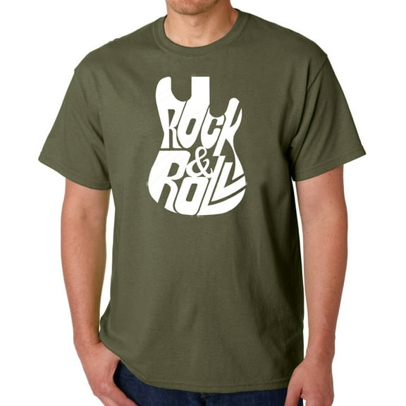 Rock And Roll Guitar - Men's Word Art T-Shirt