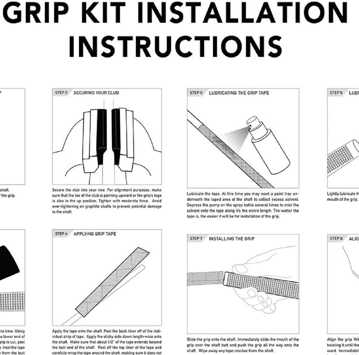 Karma Revolution Black/White Midsize (+1/32") 13 Piece Golf Grip Bundle