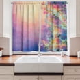thumbnail image 2 of Ambesonne Purple Kitchen Curtains, Spring Cherry Blossom, 55"x39", Marigold and Purple, 2 of 3