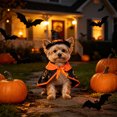 thumbnail image 7 of Aoznliie Dog Clothes, Halloween Pet Cloak with Hat for Party Apparel, M 11.8-14.2 inch Neck Adjustable Costume for Cats Dogs, Black, 7 of 7