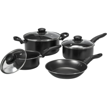 Mainstays Non-Stick 7 Piece Cookware Set (Best Cooking Pots Brands)