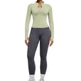 thumbnail image 3 of YHCY 2PC Womens Stretchy Yoga Matching Set Zip Up Long Sleeve Thumbhole Jacket Matching Elastic Waist Tummy Control Leggings Elegant Casual Soft Activewear Athletic Workout Clothes Light Green L, 3 of 9