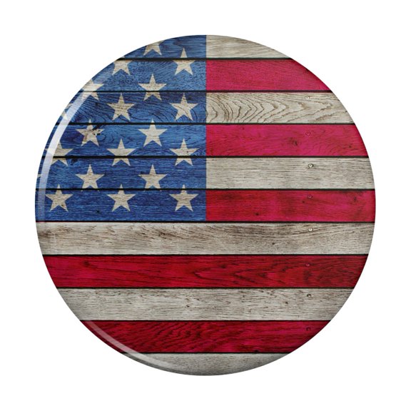 Rustic American Flag Wood Grain Design Kitchen Refrigerator Locker Button Magnet