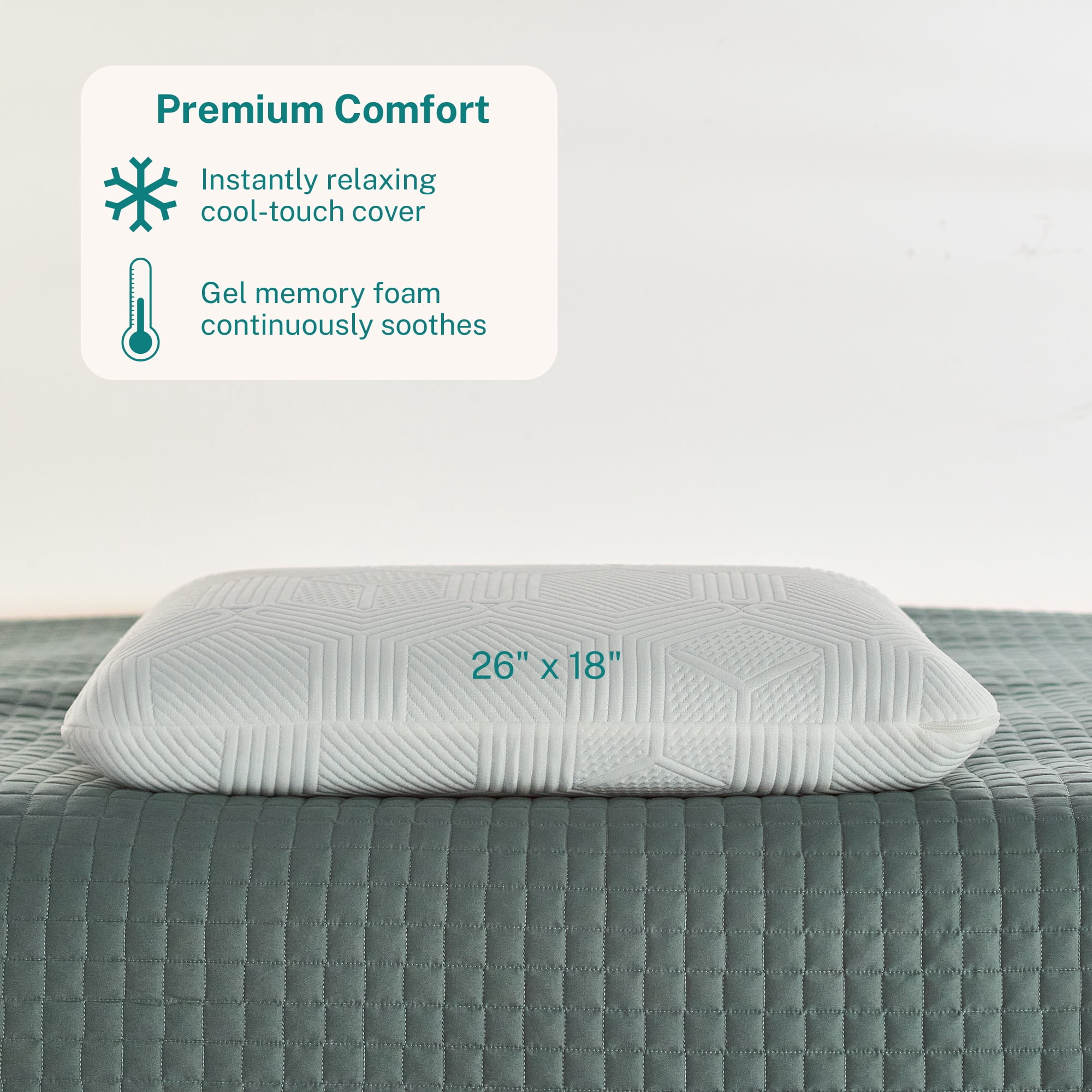 Sleep Innovations Molded Cooling Pillow 18x26