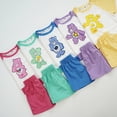 thumbnail image 5 of Ropa de verano para niños 2024, ropa para niñas pequeñas, camisetas y pantalones cortos con dibujos animados de osos cariñosos, conjunto de 2 piezas para niños, parte superior e inferior, 5 of 5