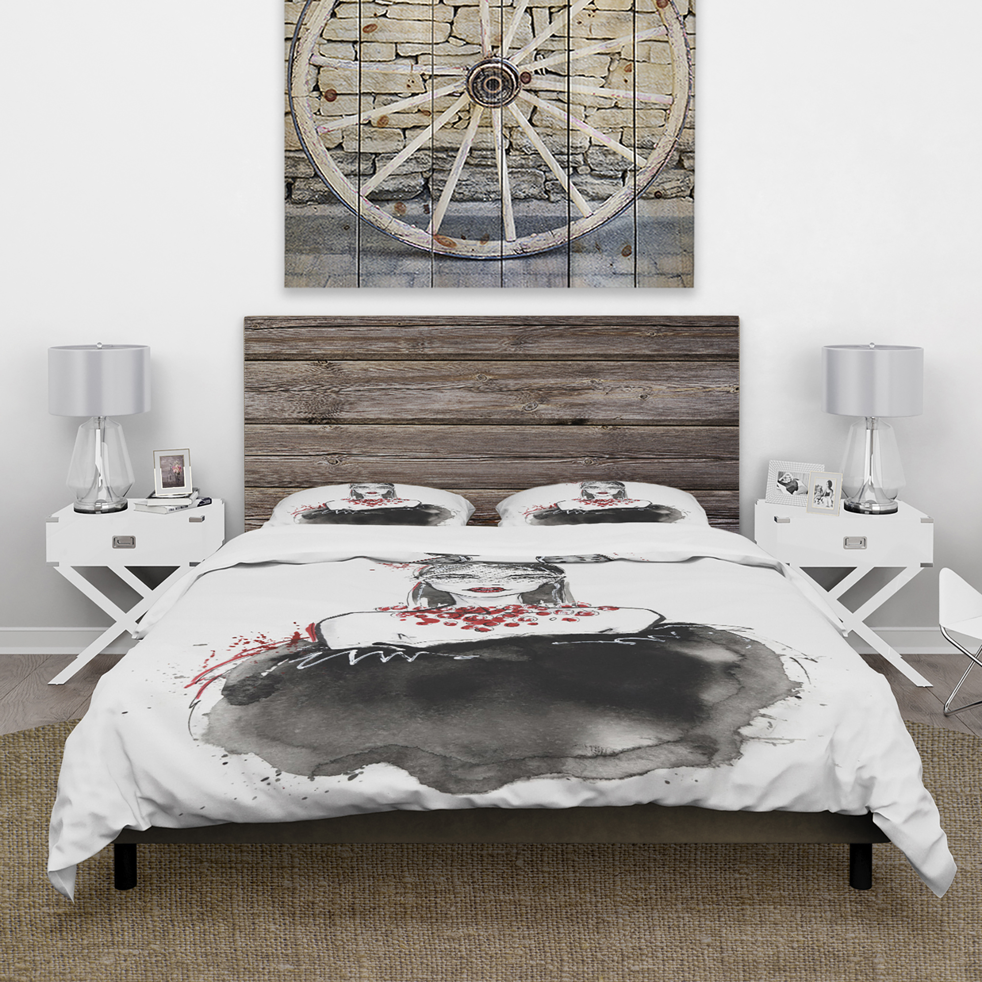 Designart 'Girl in Bunny Costume' Glamour Duvet Cover Set