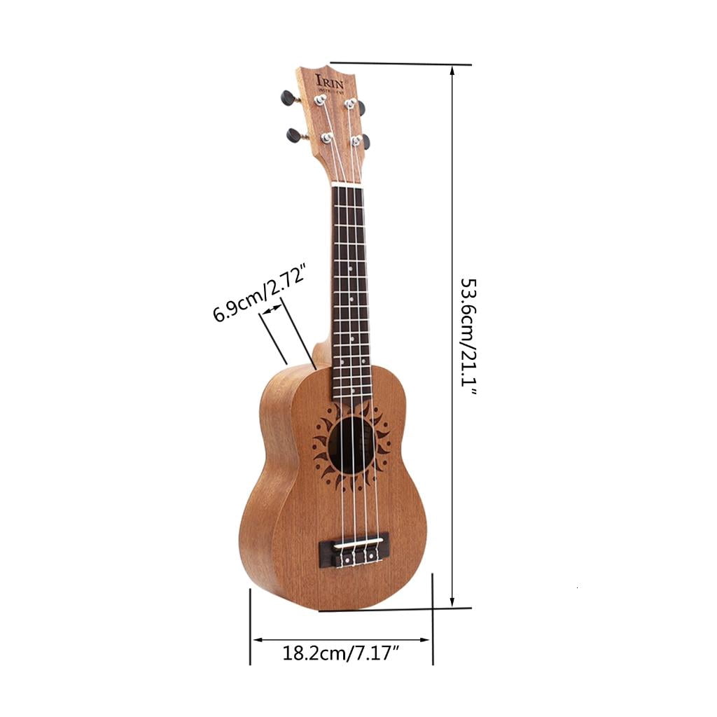 Yihuala Portable 21 Inch Ukulele 4 Nylon Strings Small Guitar Simple Pattern Acoustic Ukulele for Beginners