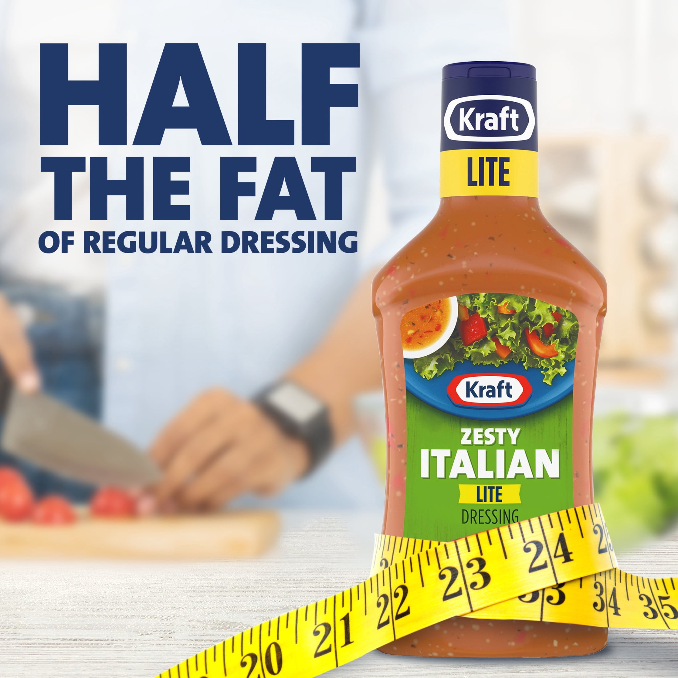 (6 pack) Kraft Zesty Italian Lite Dressing, 16 fl oz Bottle