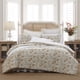 thumbnail image 1 of Laura Ashley - Juego de edredón Queen reversible de algodón con fundas a juego, decoración floral del hogar con reverso de cuadros (Bramble Floral Beige Queen), 1 of 1