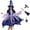 v#148Navy19, variant on Child Girls Outfit Sequins Tassels Hem Dress with Hat Broom and Candy Bag for Kids Halloween Set Streetwear Fashion,Blue,4-5 Years