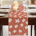 thumbnail image 3 of Fall Maple Leaf 70 Inch Table Runner, Vintage Red Orange Beige Autumn Leaves Farmhouse Dresser Scarf Cotton & Linen Tablerunner for Dining/Kitchen Island/Holiday Party Décor 13" x 70", 3 of 9