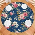 thumbnail image 2 of Pioneer Flower Floral Print Pattern Round Fitted Tablecloth with Elastic Edge,Dining Table Cover Waterproof,Outdoor Round Tablecloth for Camping,Dining,Indoor and Outdoor, 2 of 7
