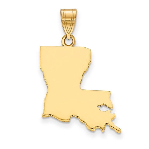 14k Yellow Gold 14KY Louisiana State Pendant Charm