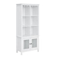 thumbnail image 2 of Gramercy Way Jill Zarin White Bar Cabinet Bookshelf with Glass Doors, 2 of 10