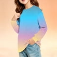 thumbnail image 2 of Tunic shirts for Girls Crewneck Gradient Shirts Long Sleeve Color Block Sweatshirt Pullover Fashion Spring Outfits Clothes, 2 of 6