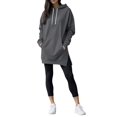 thumbnail image 3 of Womens Oversized Hoodies Sweatshirts Long Sleeve Pullover with Pocket Fall Winter Outfits Y2k Clothes Dark Gray S, 3 of 8