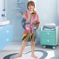 thumbnail image 5 of FORMRS Niños Bathrobe Unisex Hooded Robe Soft Plush Pajamas Sleepwear, Size 2-3T, Stripes Pattern, 5 of 7
