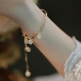 thumbnail image 4 of 15+3.5cm New Trendy Silver Gold Color Lucky Chinese Coin Jade Link Chain Bracelet For Woman Girl Fashion Jewelry Gift Dropship, 4 of 5