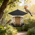 thumbnail image 6 of Bird Feeder for Outdoor Hanging, Clear Hexagon Plastic Seed Feeder with Rainproof Roof & Multi Perch Tray, Weather Resistant Hanging Bird Food Dispenser for Yard Garden Patio Backyard, 6 of 6