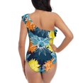 thumbnail image 6 of Yiaed Sunflowers Print Women One Piece Swimsuits Tummy Control One Shoulder Bathing Suits Pattern Ruffle Swimwear-XX-Large, 6 of 8