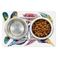thumbnail image 1 of Tribal Pet Mat for Food and Water, Tribal Feather Magic and Balance Harmony Print, Non-Slip Rubber Mat for Dogs and Cats, 18" X 12", by Ambesonne, 1 of 2