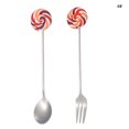 thumbnail image 2 of Coofit Cuillère à Dessert en Acier Inoxydable Cuillère de Service Décorative avec Fourchette, 2 of 10