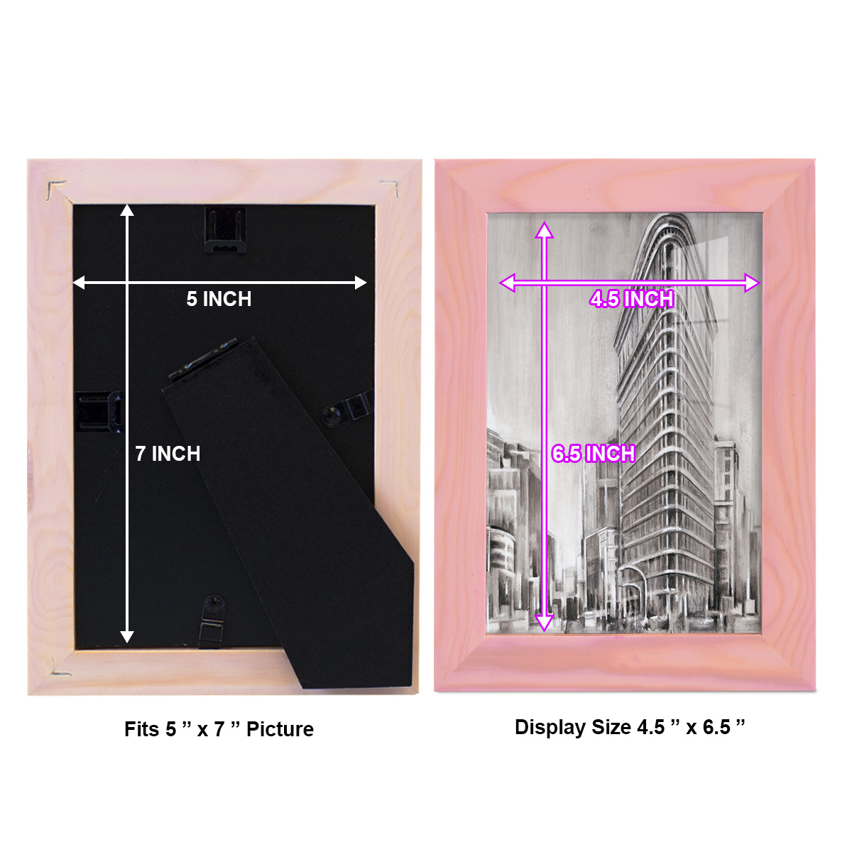 Art Deco Cityscape II -Framed Print w/glass-Sunset Pink