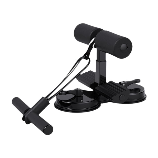 Máquina para abdominales perfecl Con barra para abdominales soporte para suelo 2 ventosas y banda de resistencia Negro