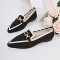 thumbnail image 5 of Bkhluea Women Knit Metal Buckle Ballet Flats Slip On Comfortable Footwear For Office Work Party Daily Casual Use, 5 of 7