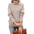 thumbnail image 2 of Fesfesfes Women Sweaters Casual Turtleneck Pullover Tops Winter Warm Solid Color Long Sleeve Sweater Tops Under $10, 2 of 4