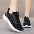 thumbnail image 2 of Womens Mesh Sneakers Lightweight Running Shoes Nonslip Lace up Daily Workout Gym Athletic Shoes Soft Sole Walking Shoes Black Size 6.5, 2 of 5