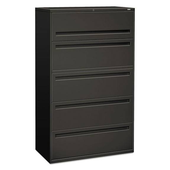 HON 5 Drawers Lateral Lockable Filing Cabinet, Charcoal