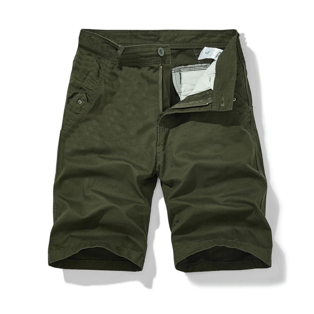 pstuiky Pantalones cortos cargo para hombre, Pantalones cortos cargo casuales de moda para hombre, con bolsillos y botones, cintura elástica Pantalones cortos de golf