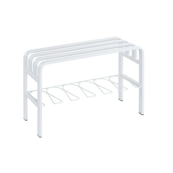 Horizon Entryway Shoe Bench White N/A, Metal Finish