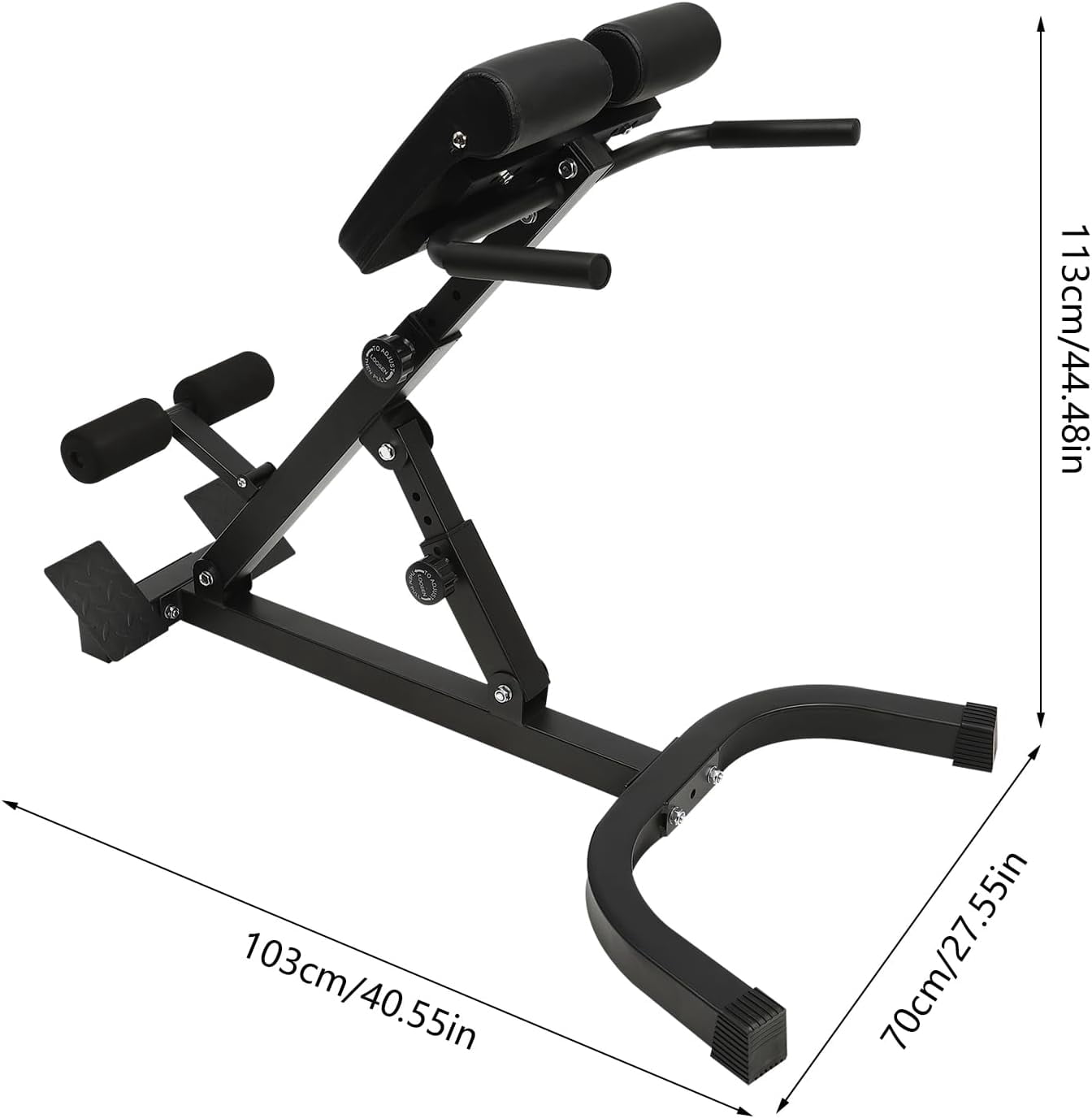 Roman Chair Back Extension Machine, Foldable 5 Position Sit up, Hyperextension Back Strength Exercise Bench 330 lbs, Muscles Exercise Equipment for Home Workout Gym Fitness Equipment
